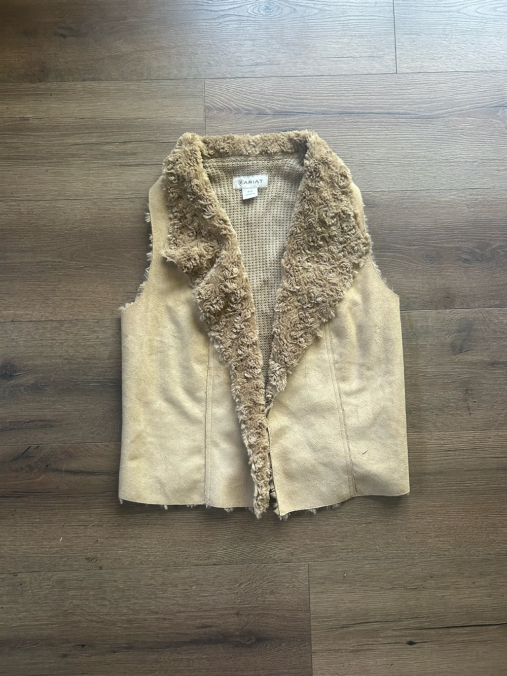 Ariat Tan Sherpa-Lined Sleeveless Vest